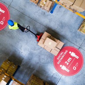 Golvgrafik håll avståndet på lagret