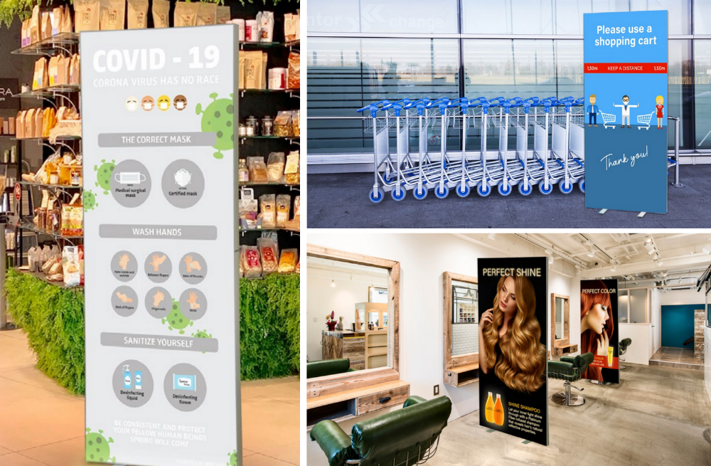 Insegne con tessuti grande formato bergertextiles per norme anti-covid