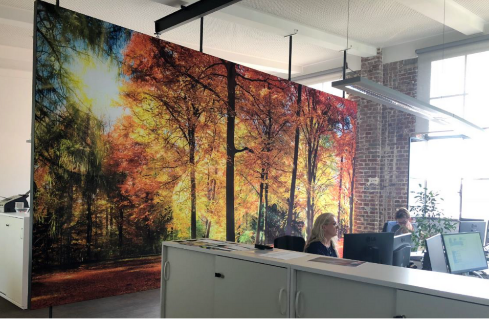 Tessuto da stampa per pannelli per ottimizzazione acustica