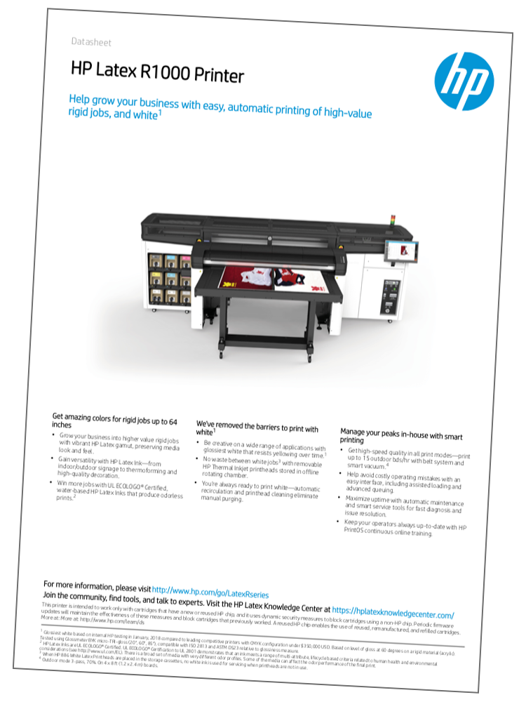 HP Latex R Printer Series Broschyr