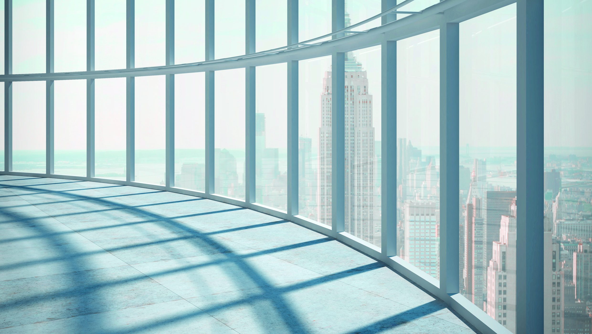 An office building window 