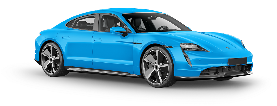 Zu sehen ist ein Fahrzeug als Modell, das vollkommen mit einer Steinschlagschutzfolie foliert wurde