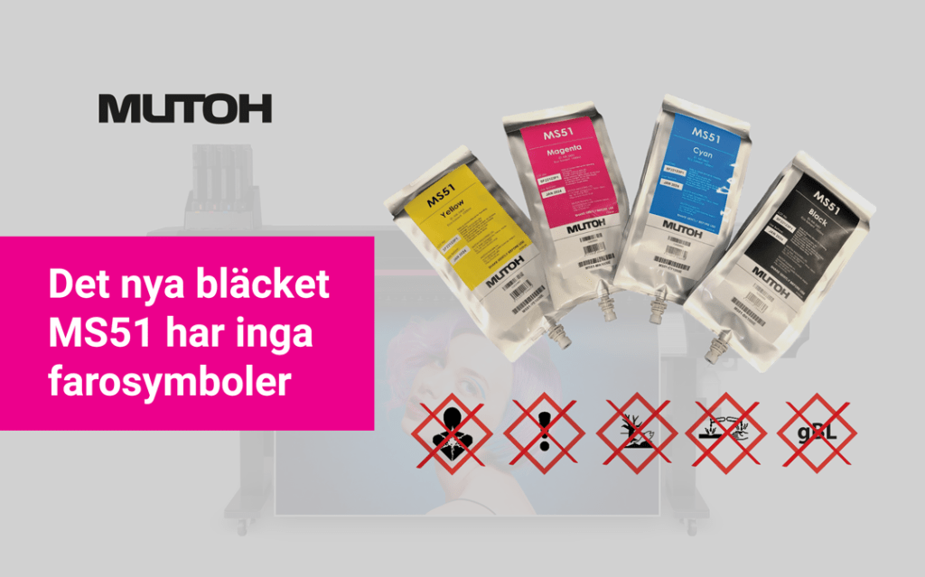 Mutoh MS51 bläck som inte kräver några farosymboler