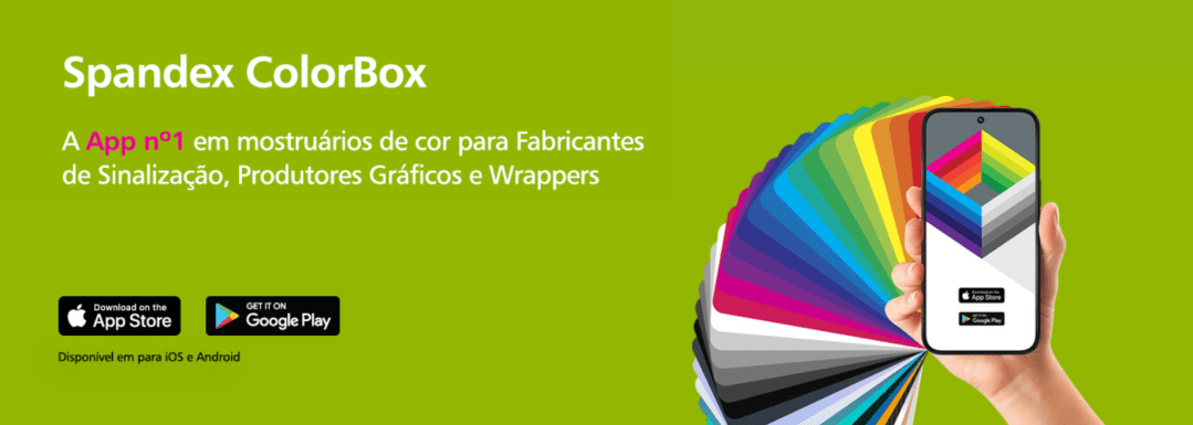 Spandex ColorBox: A App nº1 em mostruários de cor para Fabricantes de Sinalização, Produtores Gráficos e Wrappers