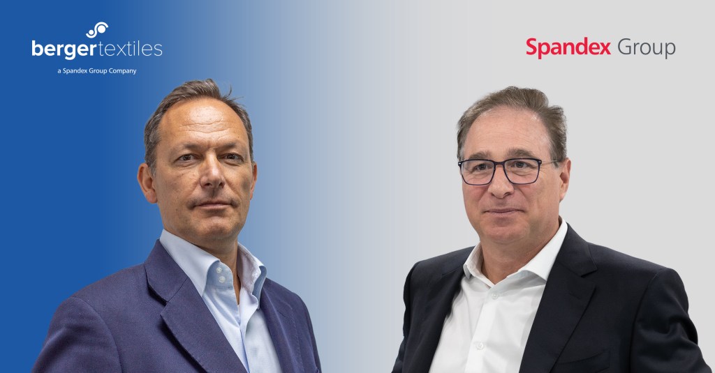 Portrait of Andrew Coulsen, CEO of Spandex, and Alessandro Lanfranconi, CEO of Berger Textiles