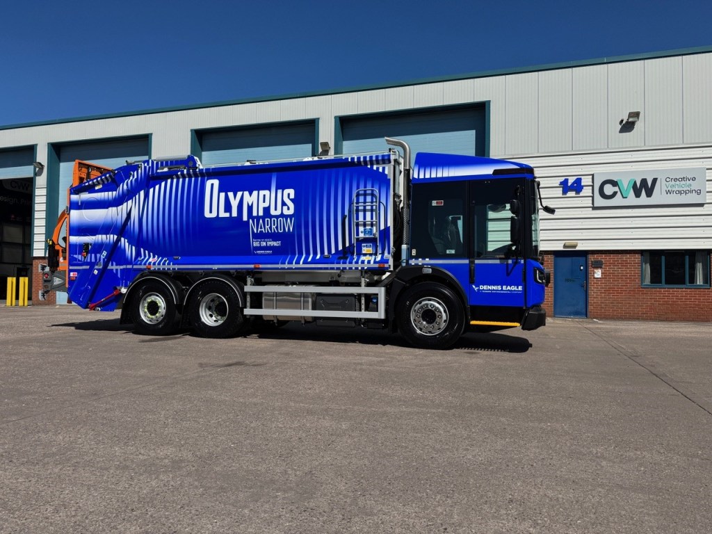 Blue Olympus Truck, project by Creative Vehicle Wrapping.